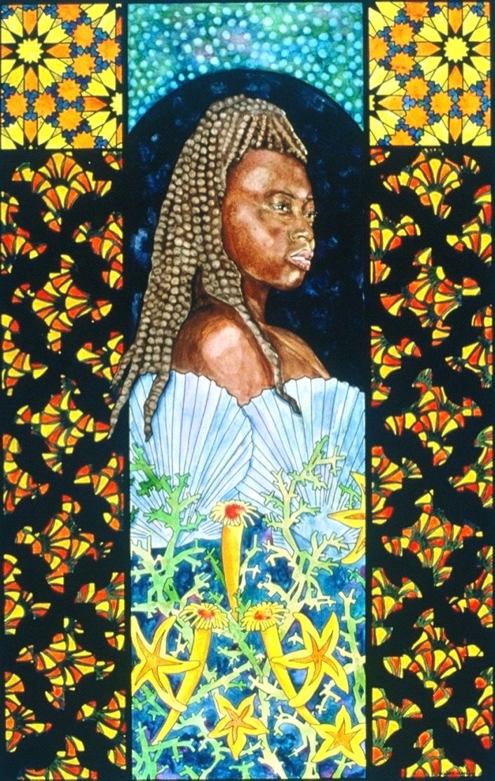 Summer by Beatrice Lebreton — Acrylic, ink on clayboard