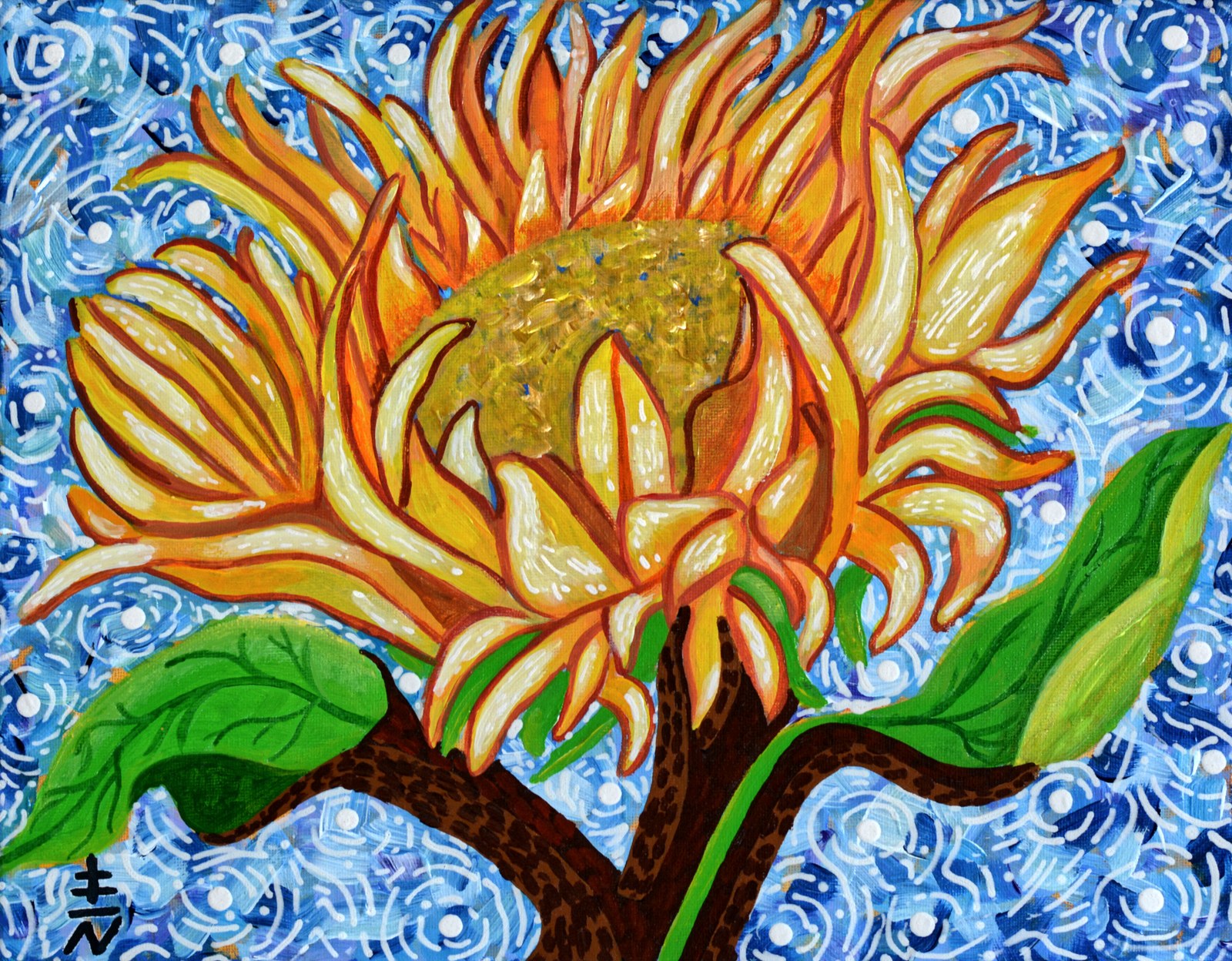 Sunflower Bloom by Vincent Keele — Acrylic on canvas