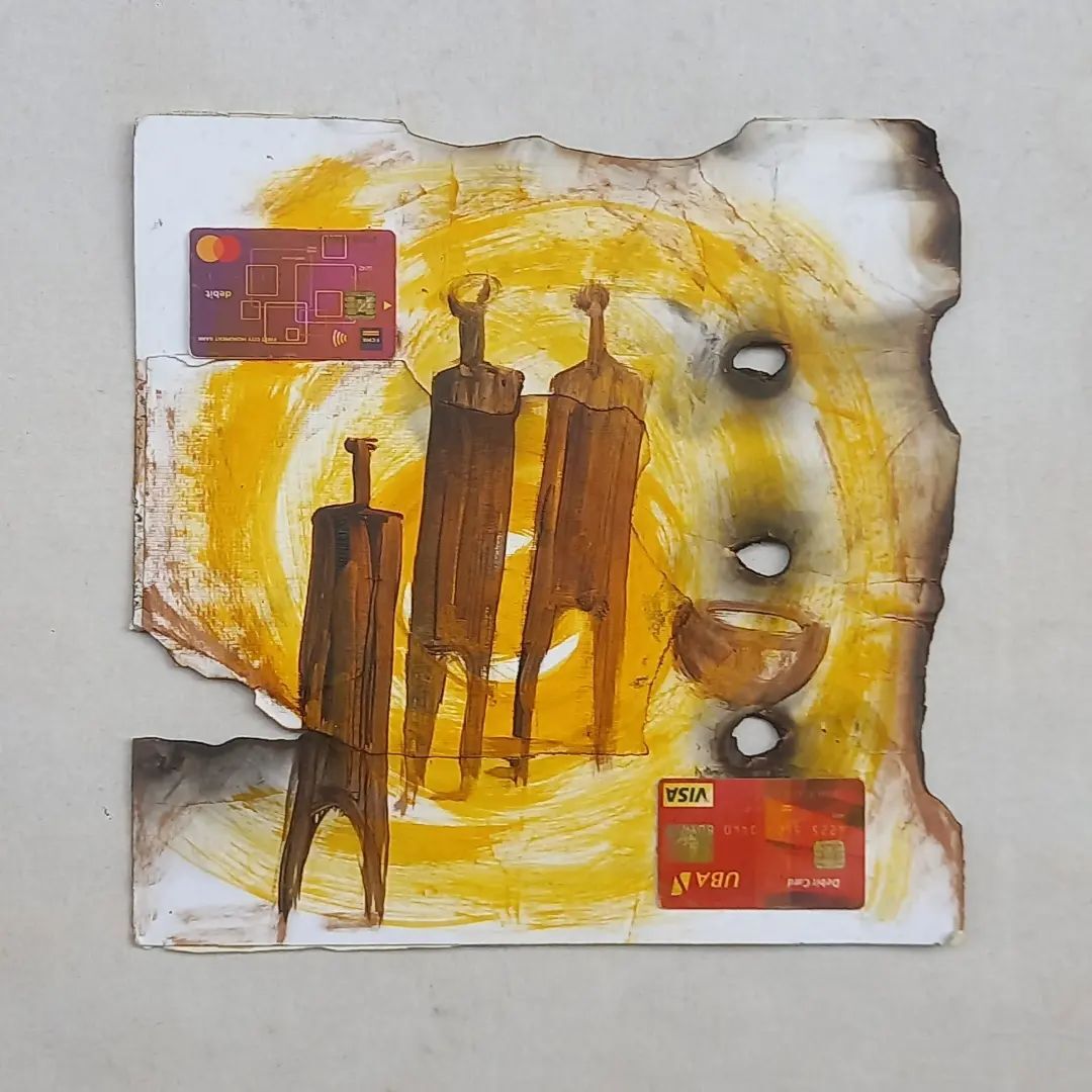 Credit Card II by Abdulrazaq Ahmed — Mixed media on paper