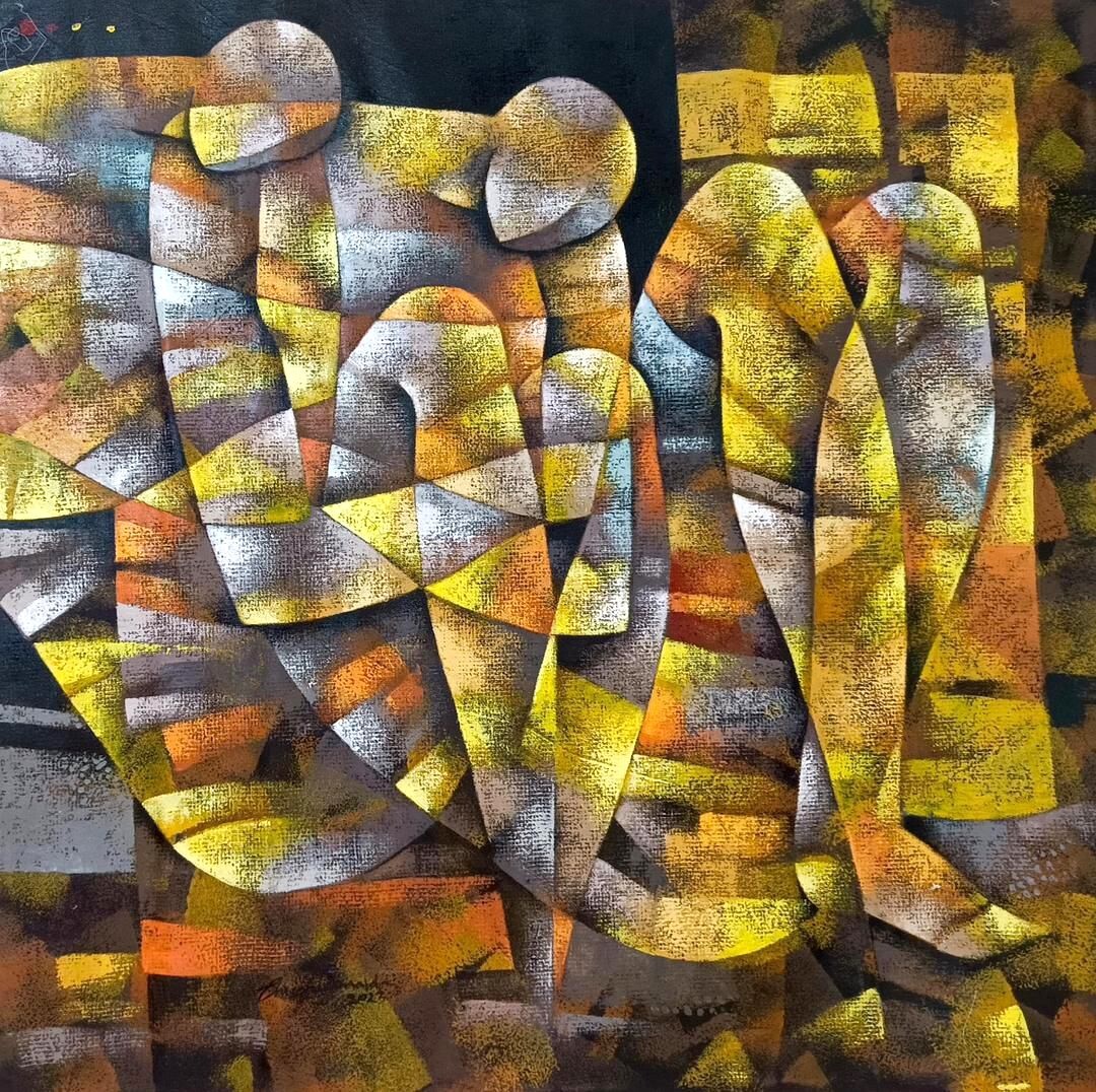 The Weight We Share by Donald Onuoha — Oil on Canvas